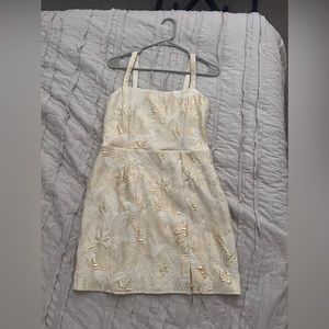 LuLu’s white and gold midi dres